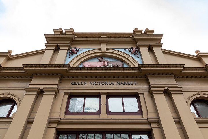 The historic facade of Queen Victoria Market